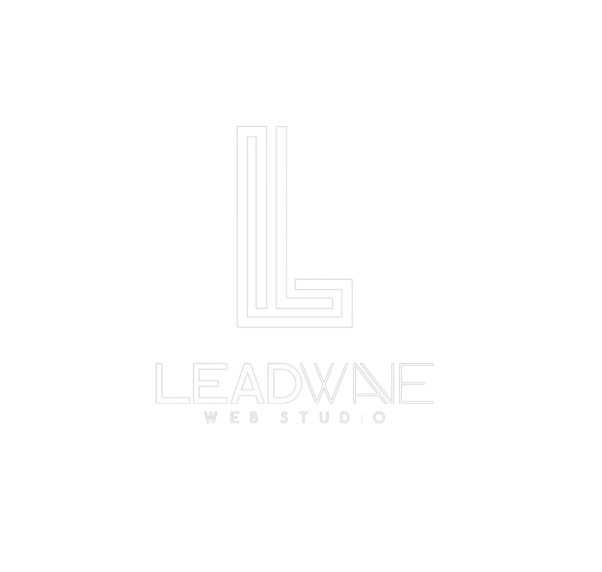 Leadwave Web Studio logo featuring stylized letters "L" and "L" with the brand name in modern typography on a dark background.