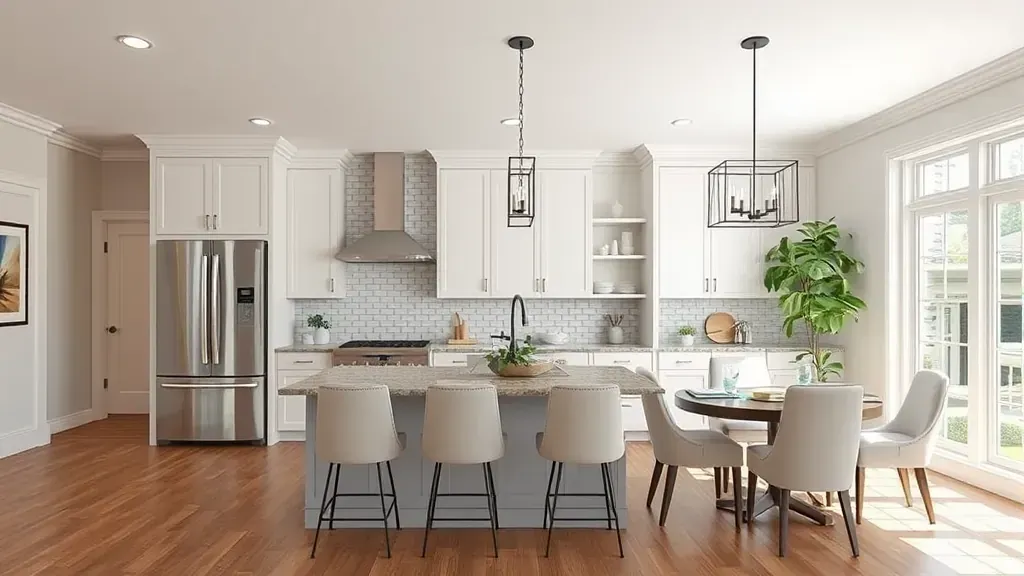 Remodeling in Glen Burnie, MD with a modern kitchen and open layout design.