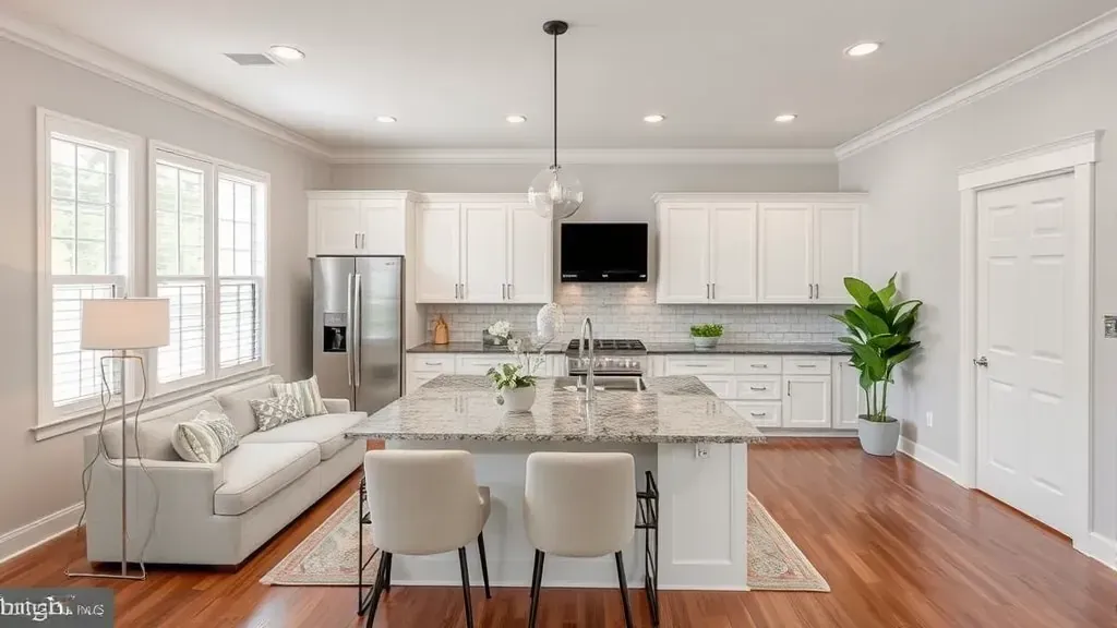 Remodeling in Fort Washington, MD showcasing a modern kitchen design with new appliances and cabinetry.