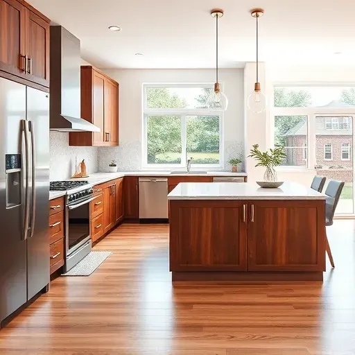 Freshly renovated kitchen in Hyattsville MD with modern cabinetry, quartz countertops, and stainless steel appliances.