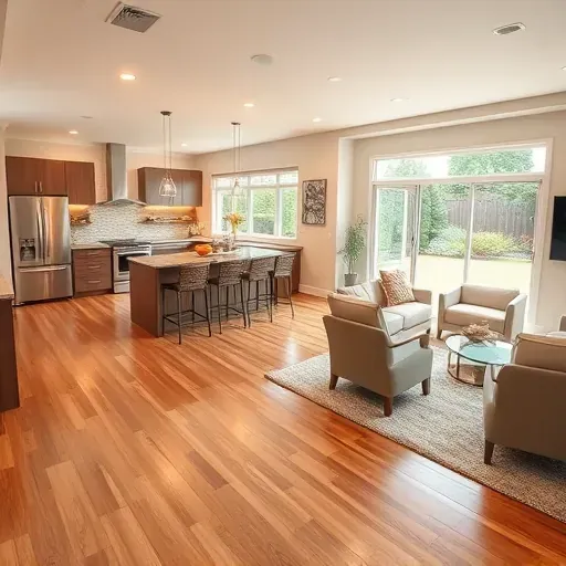 Beautiful open-concept living space in Temple Hills, MD with hardwood floors, modern kitchen, and natural light.