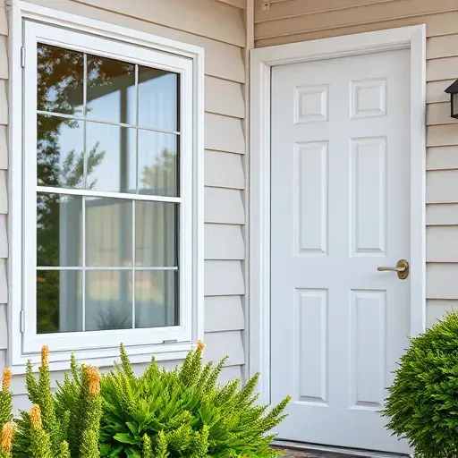 Close-up of a modern window and door installation in Hyattsville Maryland showing craftsmanship, quality materials, and a charming suburban background