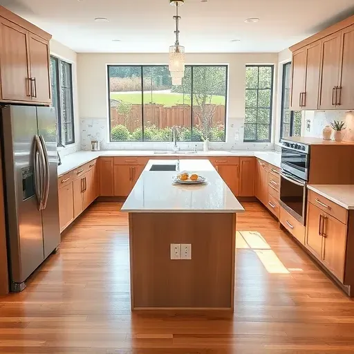 Recently remodeled kitchen in Temple Hills, MD with quartz countertops, stainless appliances, and custom cabinetry.