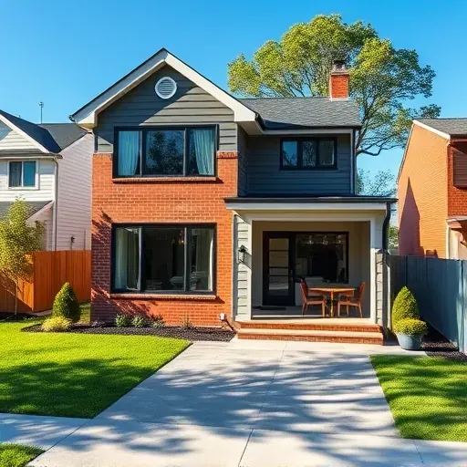 Complete modern home addition in Hyattsville MD with energy-efficient windows brick siding lush landscaping and outdoor living space