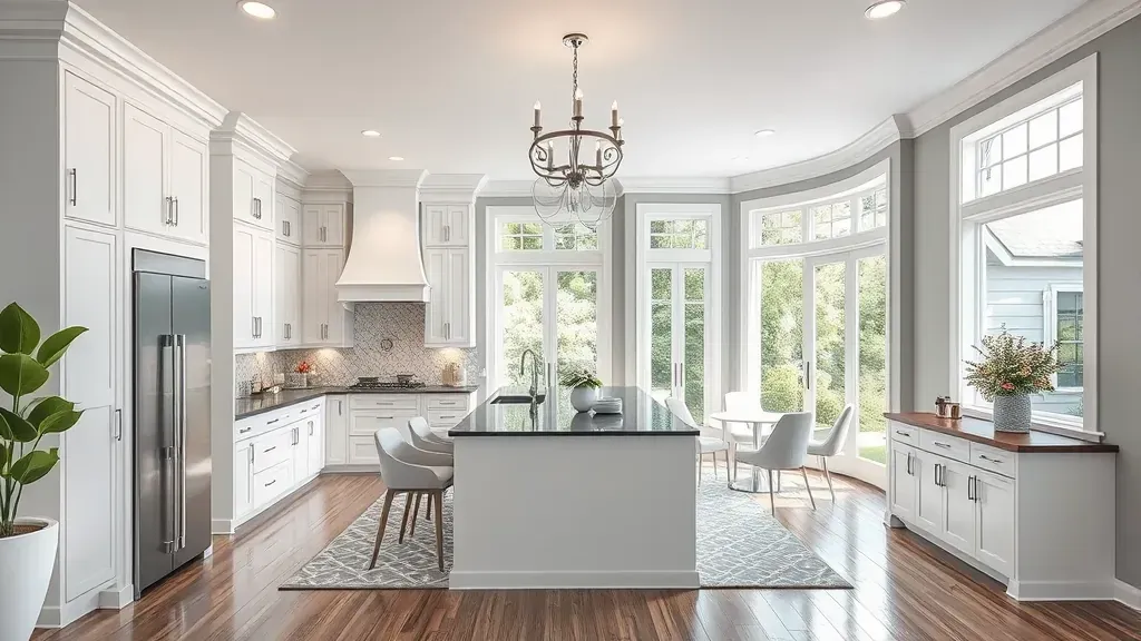 Remodeling in Lanham, MD showcasing a modern kitchen design with sleek cabinetry and stylish fixtures.