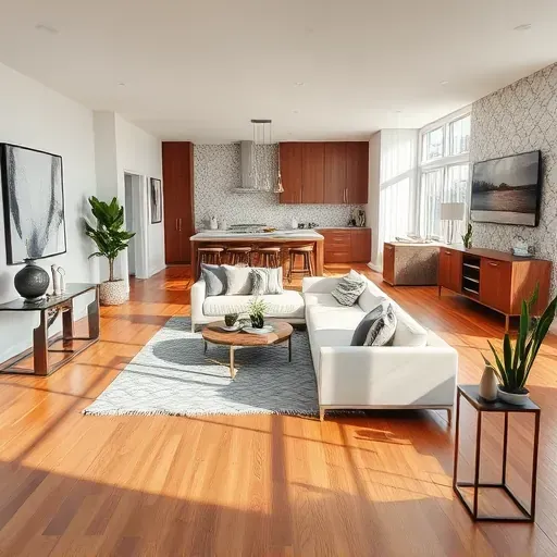 Modern interior of a remodeled New Carrollton home with open floor plan, sleek furniture, and inviting decor.