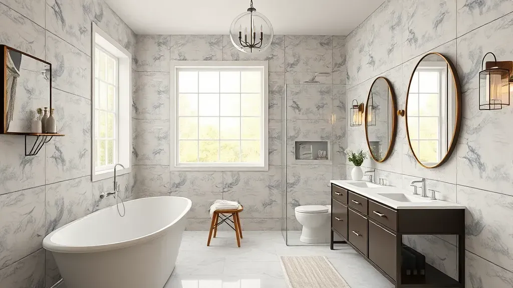 Bathroom design projects showcasing modern styles in Hyattsville, MD with elegant fixtures and finishes.