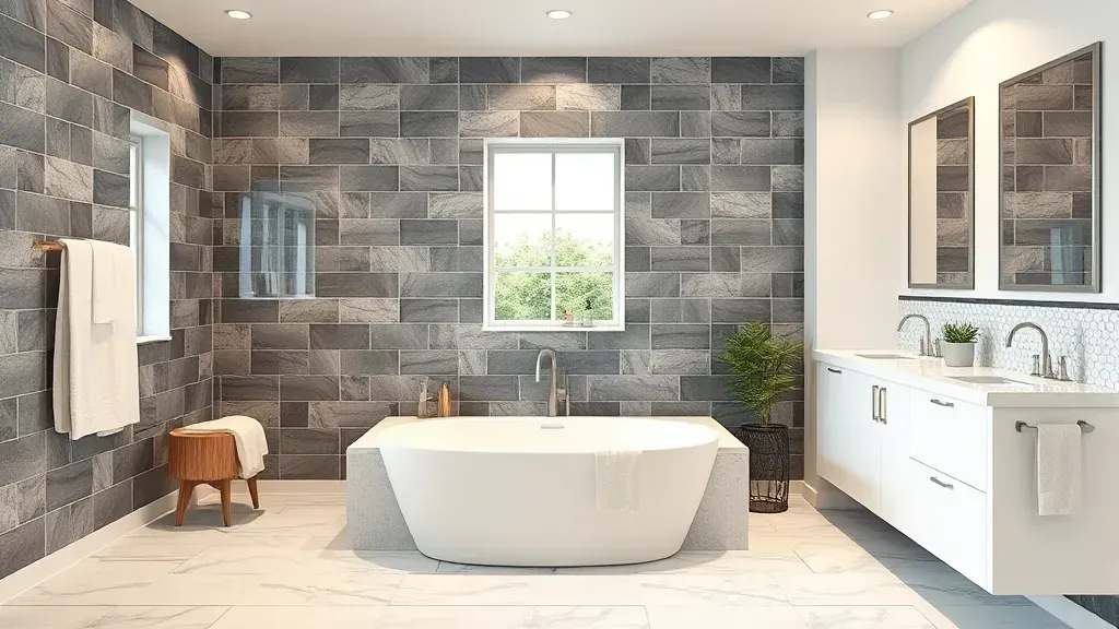 Bathroom tile installation project showcased in a stylish home in Hyattsville, MD.