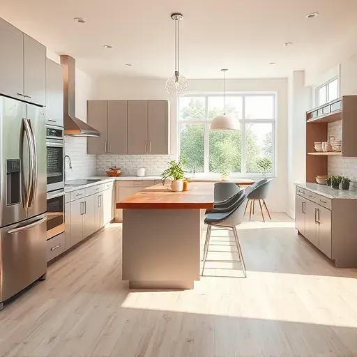 Recently remodeled kitchen in Hyattsville MD with modern cabinetry, stainless steel appliances, and natural lighting.