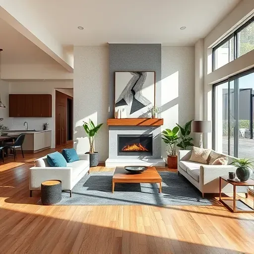 Renovated Washington D.C. living room with hardwood floors, natural light, modern furnishings, and a chic fireplace.