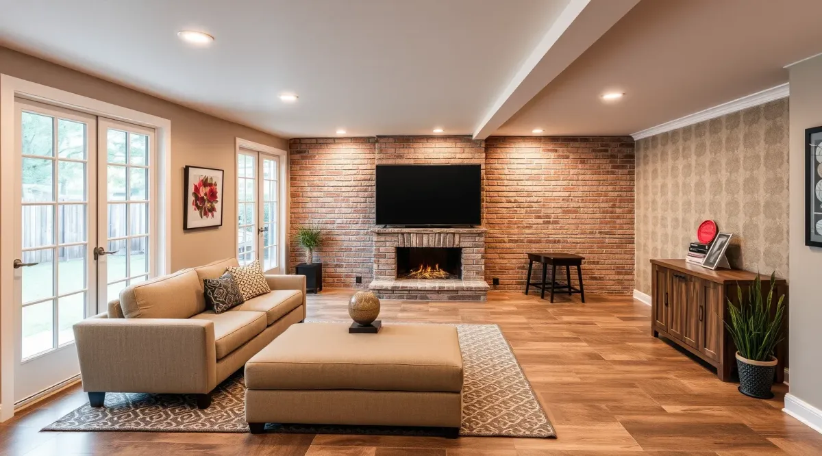 After photo of a modern Basement Renovation in Hyattsville, MD, showcasing enhanced design and durability.
