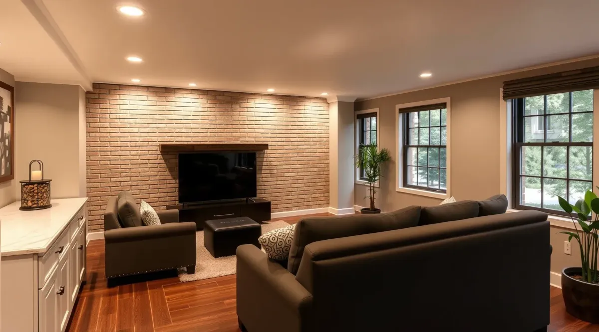 Completed Basement Renovation in Hyattsville, MD, highlighting professional results.