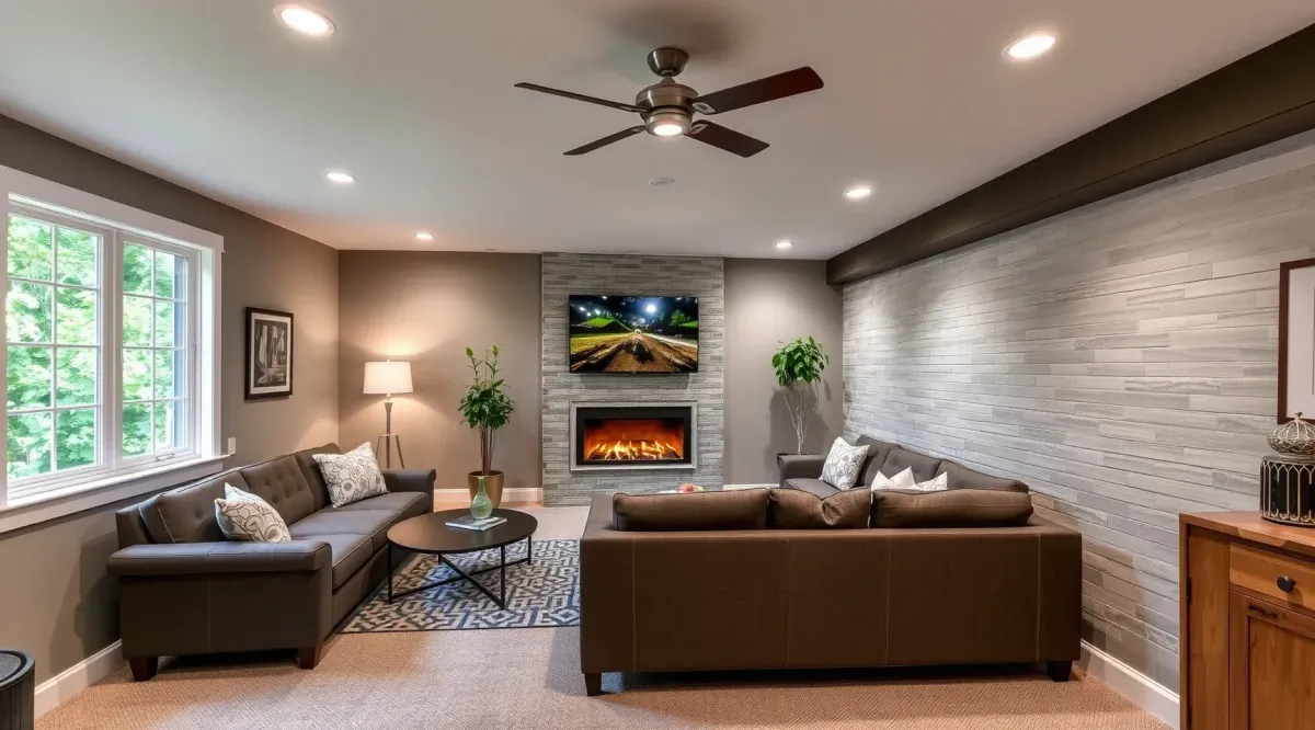 Completed Basement Renovation in Hyattsville, MD with contemporary style.