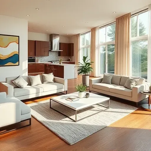 Modern Bethesda living room featuring sleek furniture, vibrant artwork, natural light, and elegant decor accents.