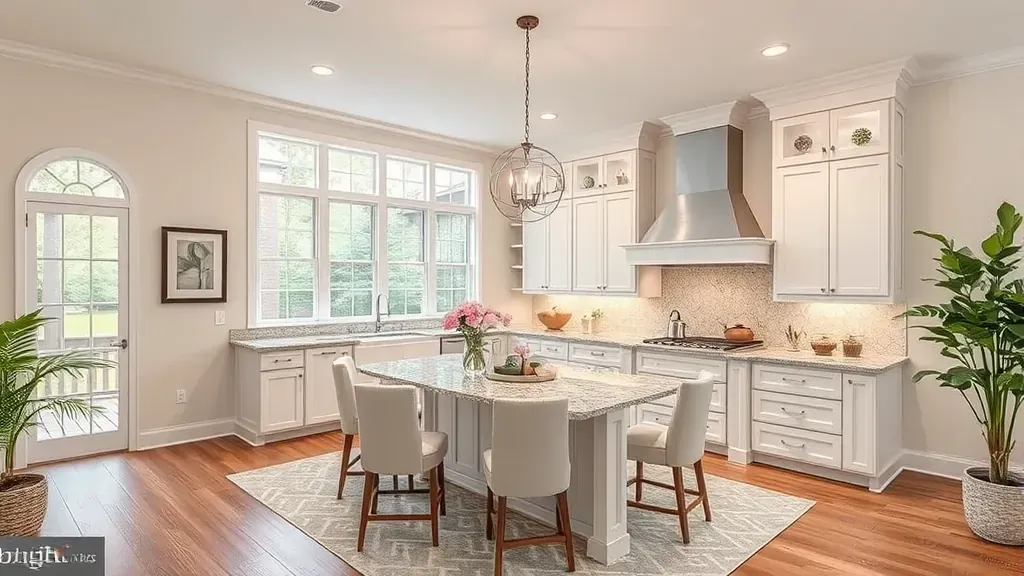 Remodeling in Hanover, MD showcasing a modern kitchen with an open layout and updated features.
