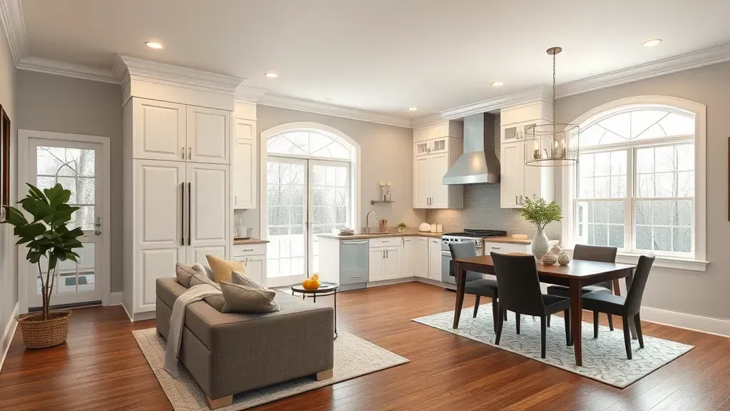 Remodeling in Forestville, MD showcasing a modern kitchen design with sleek appliances and bright lighting.