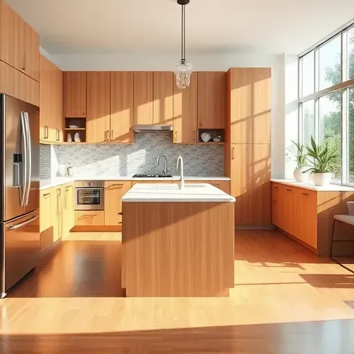 Freshly renovated kitchen in Capitol Heights MD with modern wood cabinetry, quartz island, and natural light flowing in.