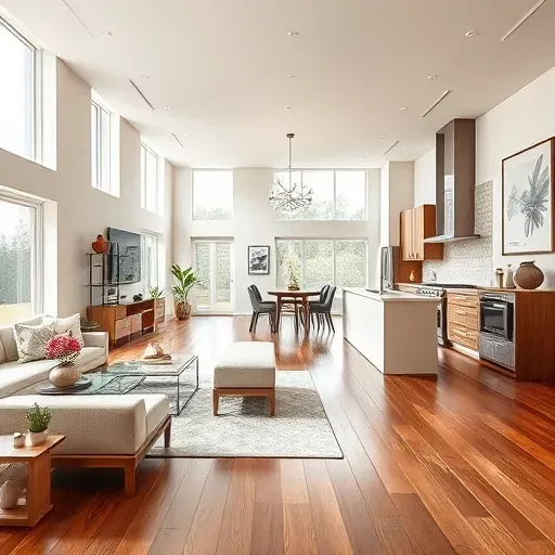 Remodeled open-concept living space in Suitland MD with modern design, elegant furniture, and natural light.