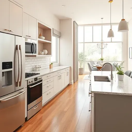 Recently renovated kitchen in Hyattsville MD with modern cabinetry, granite countertops, and sleek stainless-steel appliances.
