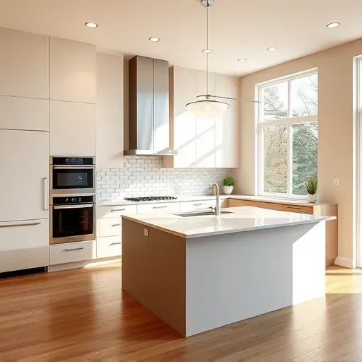 Newly remodeled kitchen in Hyattsville MD with modern cabinetry, polished quartz countertop, and bright open layout.