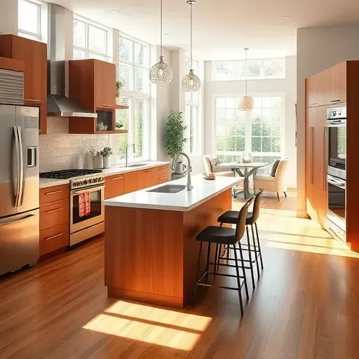 Recently remodeled kitchen in Upper Marlboro MD with sleek modern cabinetry, quartz countertops and cozy open-concept design.