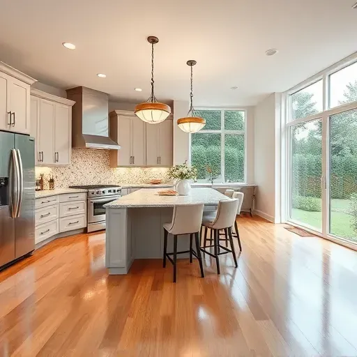 Modern kitchen remodel in New Carrollton MD with sleek cabinetry, granite countertops, and stainless steel appliances.