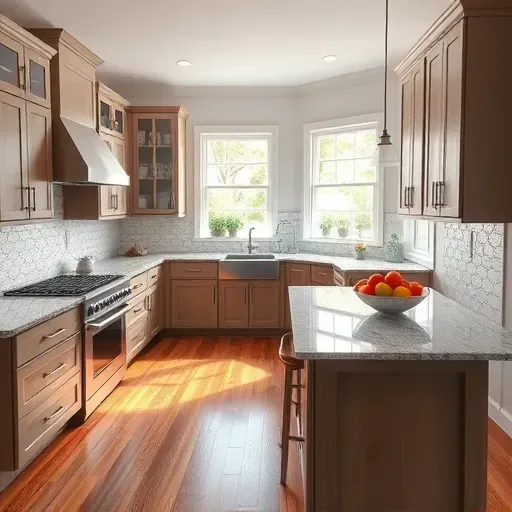 Renovated kitchen in Alexandria VA with granite counters, stainless appliances, and custom cabinetry in modern design.