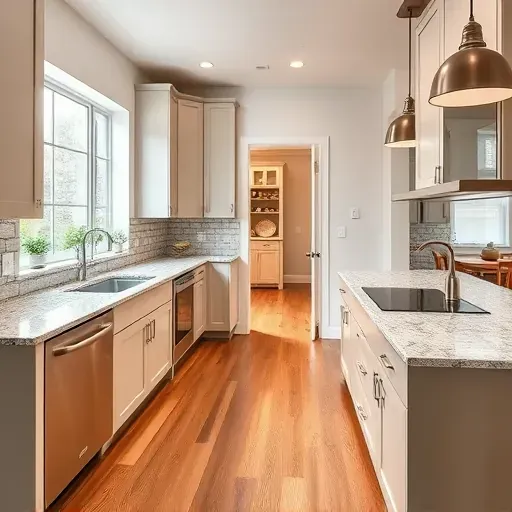 Renovated Chillum MD kitchen with modern cabinets granite countertops stainless steel appliances hardwood flooring and natural light