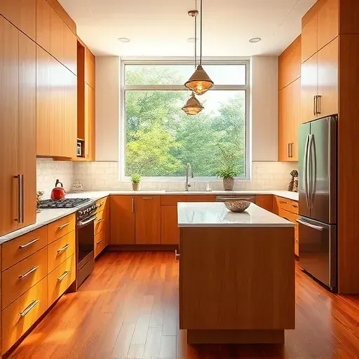 Recently renovated kitchen in Takoma Park MD with modern cabinetry, stainless steel appliances, marble island, and natural light.