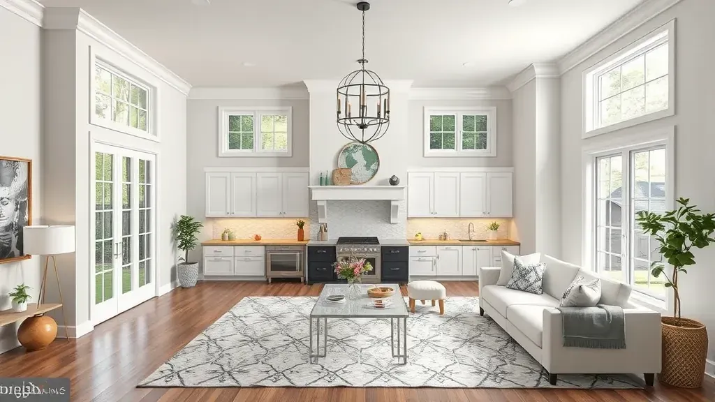 Remodeling in Temple Hills, MD with a modern kitchen design and open space layout.