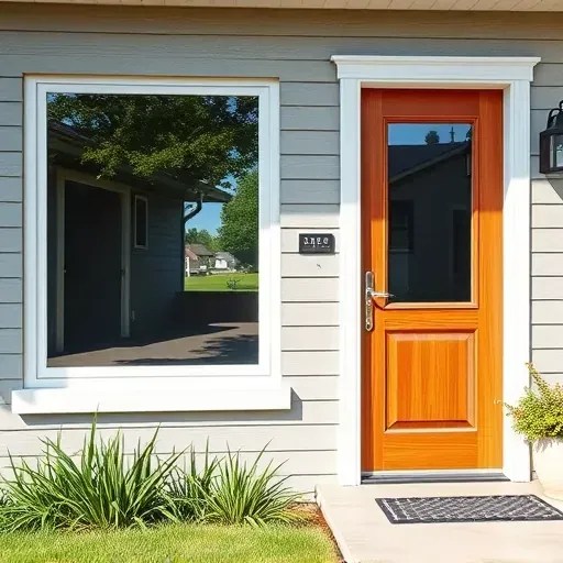 Seamless new window and stylish door installation in Hyattsville MD with landscaped yard and modern home exterior