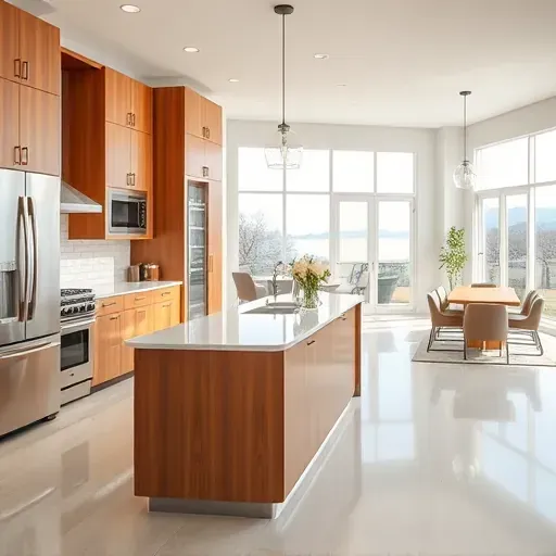 Renovated modern kitchen in Capitol Heights Maryland with stainless steel appliances quartz countertops and custom wood cabinetry