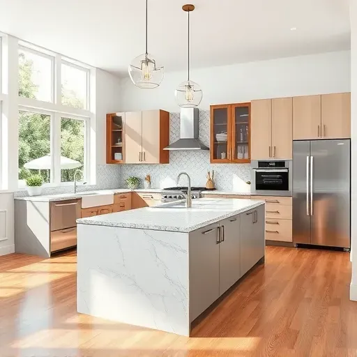 Newly remodeled kitchen in Oxon Hill MD with granite countertops, stainless steel appliances, and custom cabinetry.