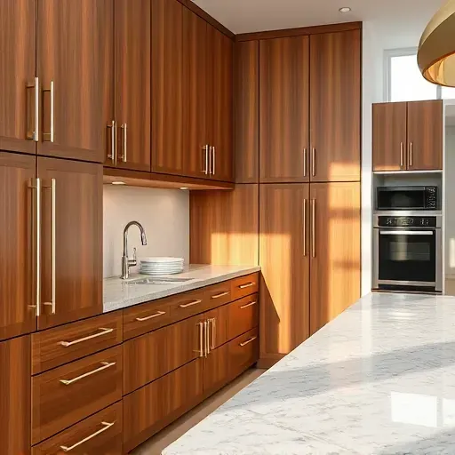 Custom high-end wooden kitchen cabinets with intricate detailing, soft-close hardware, and polished granite countertops in a modern Hyattsville MD kitchen