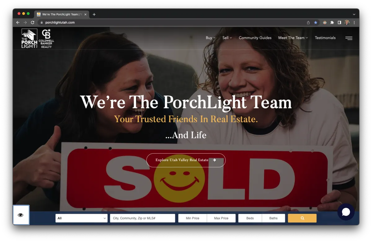 Porch Light Utah dot com screenshot