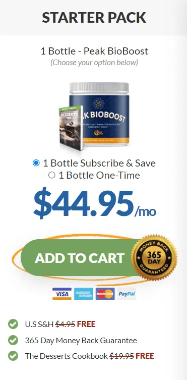 buy peak bioboost one bottle