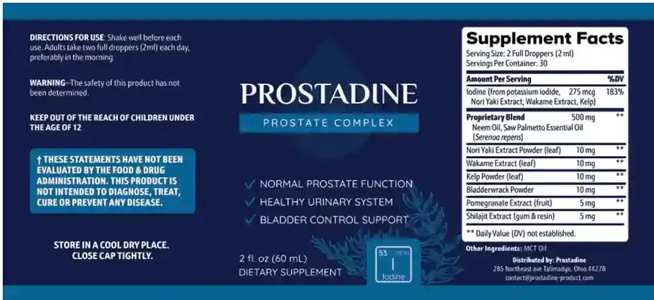 prostadine supplement facts