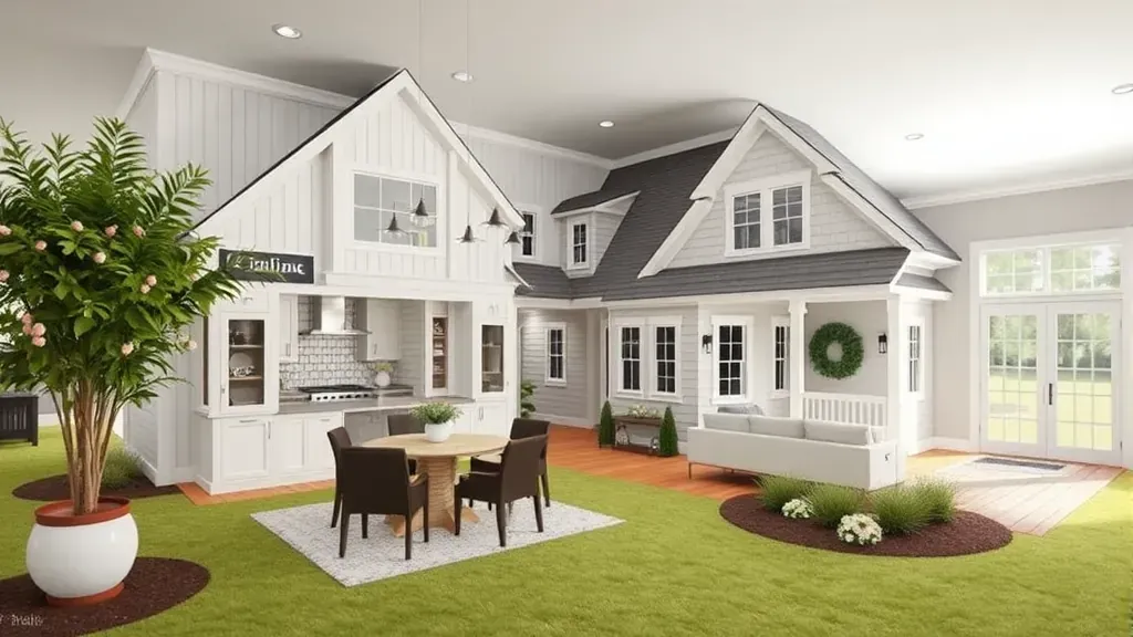 Home Remodeling in Leland, NC showcasing modern kitchen and living room design elements.