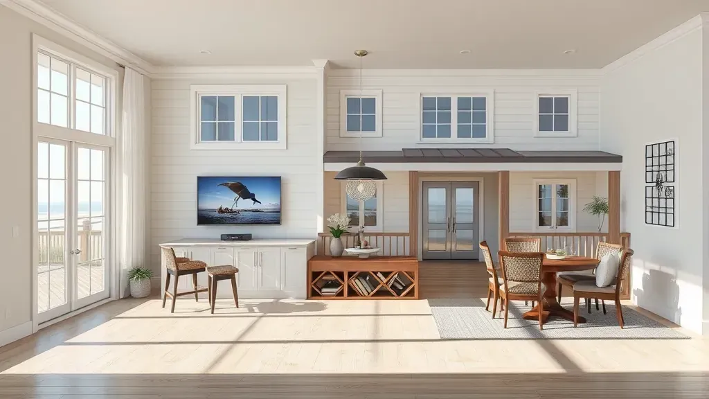 Home Remodeling in Sunset Beach, NC showcasing a beautifully renovated living room.