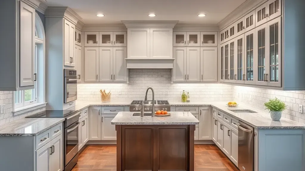Custom Kitchen Cabinets projects in Jacksonville NC showcasing modern designs and elegant finishes.