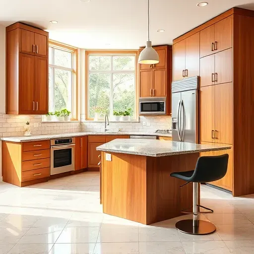 Beautifully renovated kitchen in Jacksonville, NC, featuring modern cabinetry, granite countertops, and stainless steel appliances.