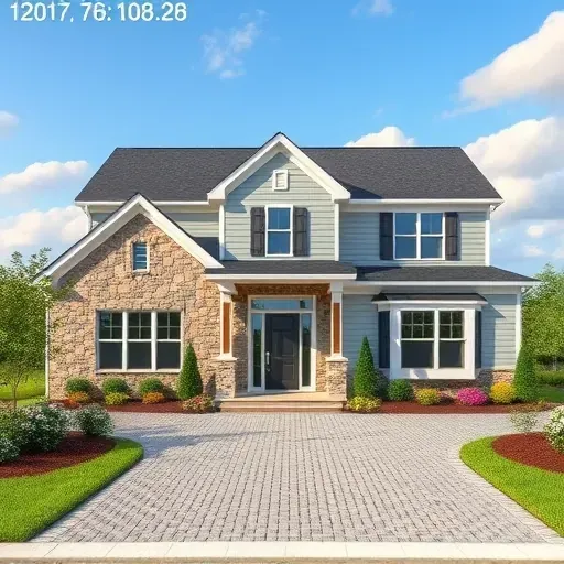 Completed home remodeling in Hubert NC featuring modern design, lush landscaping, and elegant entryway with cobblestone driveway.