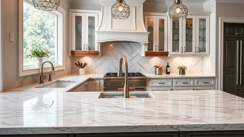 Marble countertop installation projects showcasing elegance in Jacksonville, NC