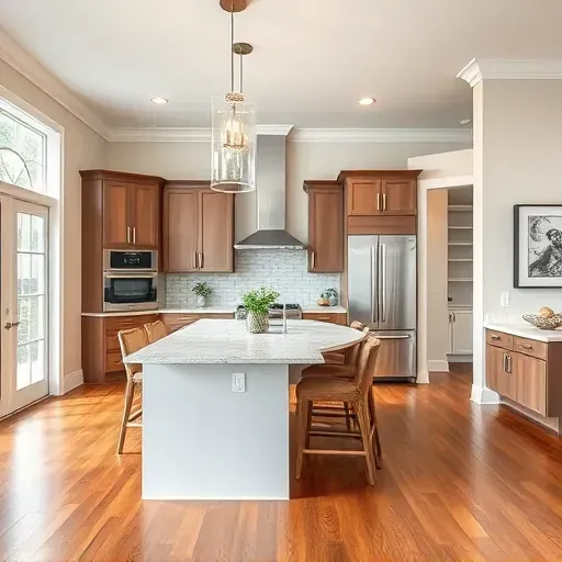 Modern kitchen remodel in Shallotte NC features elegant cabinetry quartz countertops and bright spacious layout.