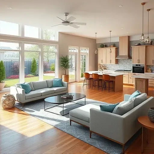 Home remodeling in Wilmington NC featuring an open floor plan, stylish decor, and natural light-filled spaces.