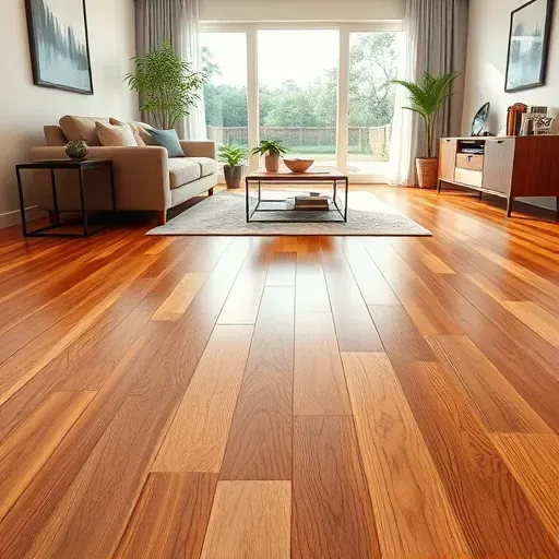 Freshly installed high-quality oak hardwood flooring in a modern Jacksonville living room with elegant furnishings and natural light
