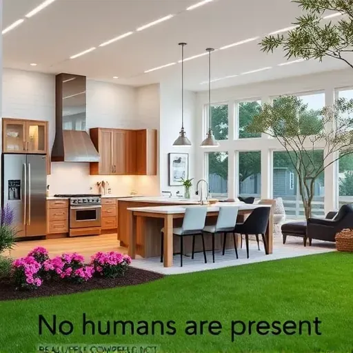 Beautifully renovated kitchen in Beaufort NC featuring modern cabinets, sleek countertops, and open living area.