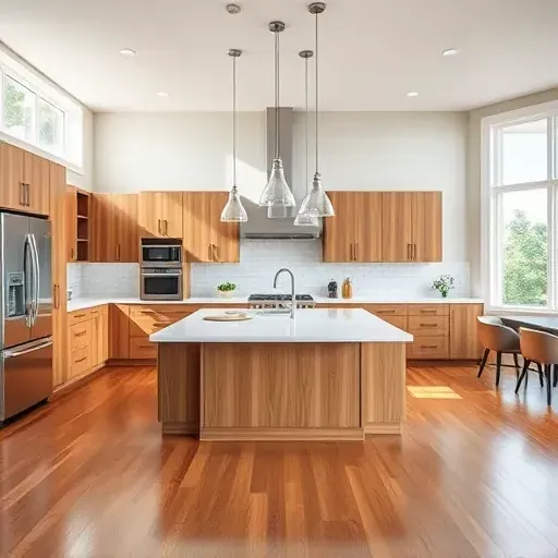 Recently remodeled kitchen in Jacksonville NC with quartz countertops, stainless steel appliances, and custom wood cabinetry.