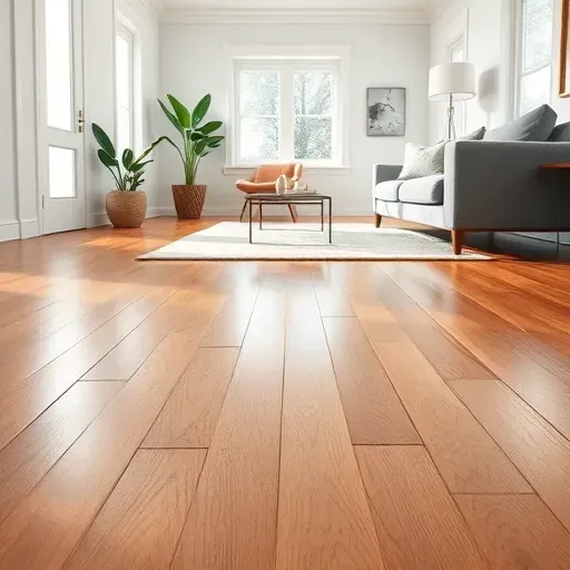 Freshly installed hardwood flooring in a modern Jacksonville living room with natural light, stylish furniture, and elegant decor