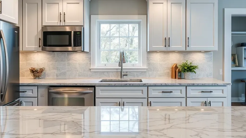 Kitchen countertop installation projects showcasing various designs in Jacksonville, NC